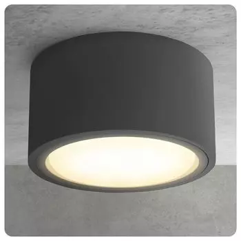 CELI-X потолочный накладной точечный светильник, круглый, антрацитовый, со светодиодом GX53 3 Вт, теплый белый, 230 В, количество: комплект из 1 шт. SSC-LUXon