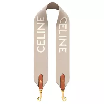 CELINE Короткий плечевой ремень, бежево-белый