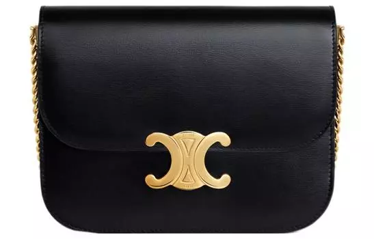 CELINE Сумка через плечо из коровьей кожи, женская, черная