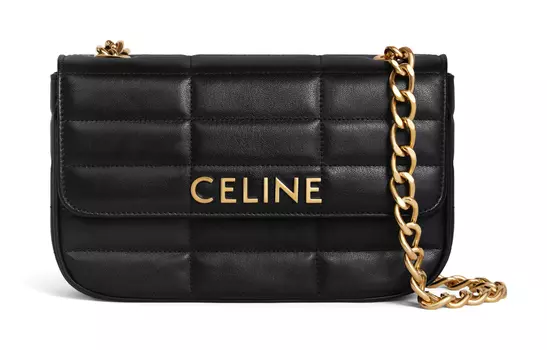 CELINE Сумка через плечо из овчины серии MATELASSE MONOCHROME, женская, черная