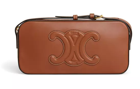 CELINE Сумка через плечо Triomphe Arc De Triomphe из коровьей кожи, женская коричневая