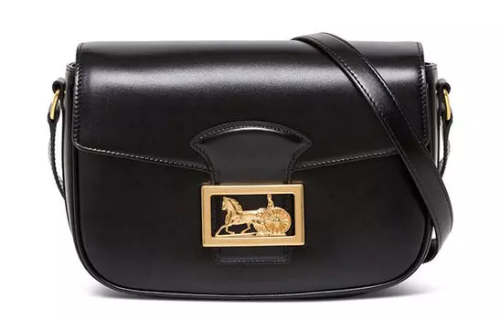 CELINE Сумка-коробка из натуральной кожи, женская, через плечо, черная