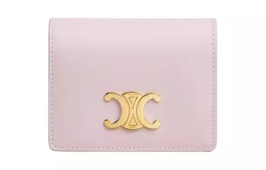 CELINE Женский блестящий держатель карт из коровьей кожи, светло-розовый