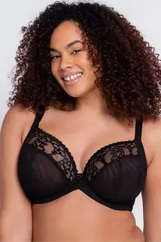 Центральный закрытый бюстгальтер с глубоким вырезом Curvy Kate, черный