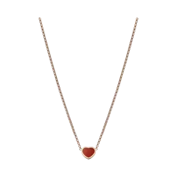 Цепочка Chopard My Happy Hearts - Ожерелье, розовое золото, сердолик
