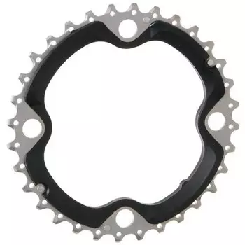 цепочка FC-T521 32T-AE 10S 104 мм серебристая SHIMANO, черный / серебристый / черный