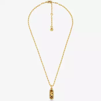Цепочка Michael Kors Michael Kors Precious Metal-Plated Brass and Acetate Pav Empire Logo, золото