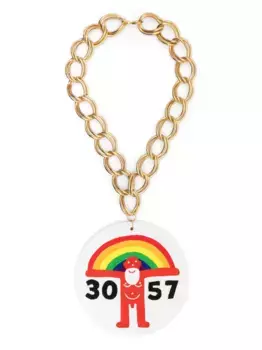 Цепочка на шею с логотипом Walter Van Beirendonck, белый