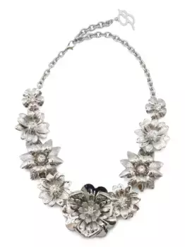 Цепочка-ожерелье с цветочным орнаментом BLUMARINE, серебяный