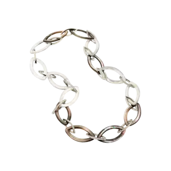 Цепочка pop из 18-каратного белого золота без родиевого покрытия, бриллианты, белый перламутр и серый перламутр. Vhernier