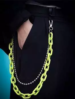 Цепочка Romwe для многослойных брюк, зеленый