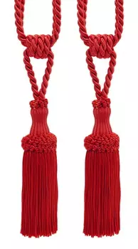 Цепочка с кисточкой на подхвате DecoPro, красный