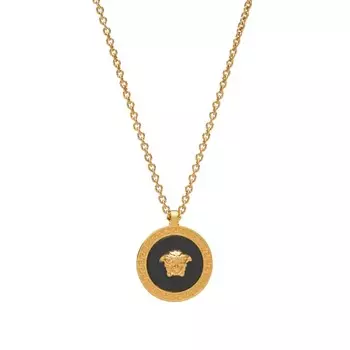Цепочка с медальоном Versace Small Medusa, золотой, черный