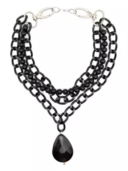 Цепочное колье с жемчугом Atu Body Couture, черный