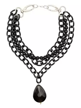 Цепочное колье с жемчугом Atu Body Couture, черный