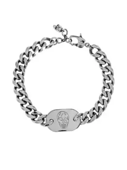 Цепочный браслет с декором Skull Alexander McQueen, серебяный