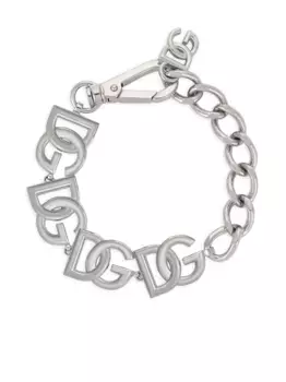 Цепочный браслет с логотипом DG DOLCE & GABBANA, серебяный