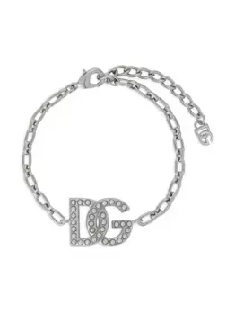 Цепочный браслет с логотипом DG DOLCE & GABBANA, серебяный