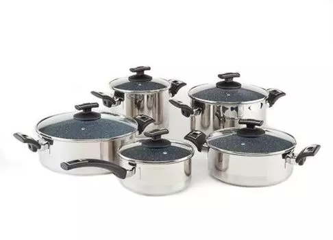 Ceramax для комфорта, 10 деталей, керамическая поверхность серый гранит KOLIMAX