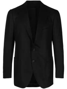 Cesare Attolini single-breasted cashmere blazer, черный