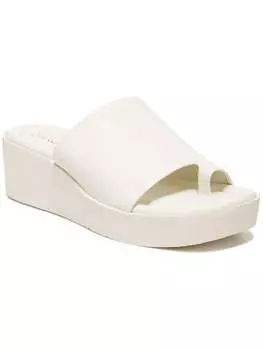 Cessa женские кожаные босоножки на танкетке без застежек Franco Sarto, цвет white leather