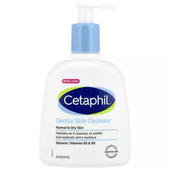 Cetaphil, Мягкое очищающее средство, для нормальной и сухой кожи, без отдушек, 237 мл (8 жидк. Унций)