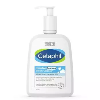 Cetaphil Увлажняющая очищающая пенка-крем 473 мл. очищающее средство крем-пенка, Blue , White