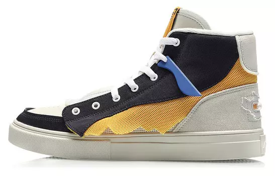 CF Скейтбординг Обувь Мужская Высокая Синий/желтый Lining