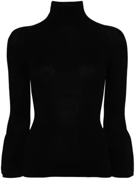 CFCL топ в рубчик с рукавами колокол, черный