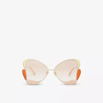 CH0048S Gemma солнцезащитные очки в металлической оправе-бабочке Chloe, оранжевый
