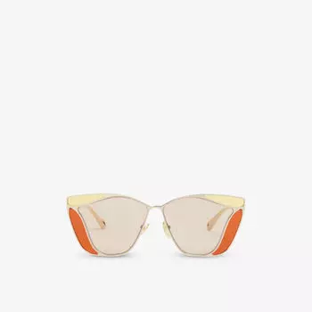 CH0049S Gemma солнцезащитные очки в квадратной оправе из металла и ацетата Chloe, оранжевый