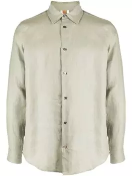 CH льняная рубашка на пуговицах, зеленый