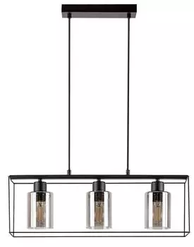 CHADWICK подвесной светильник из металла, черного стекла, тонированное E27 3 X макс. 25 Вт Д: 60 см Ш: 19 см В: 120 см с регулируемой яркостью Rabalux