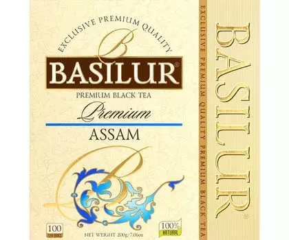 Чай BASILUR Черный индийский без добавок в практичных пакетиках 200г