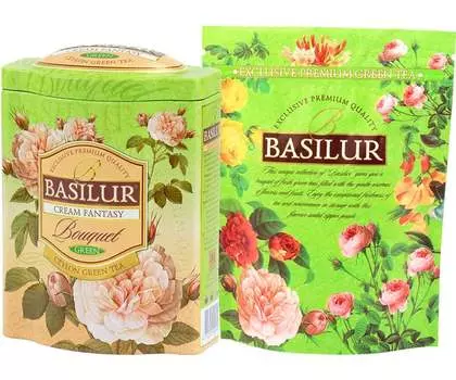 Чай BASILUR Зеленый ЦЕЙЛОН - Крем Фантазия 100г