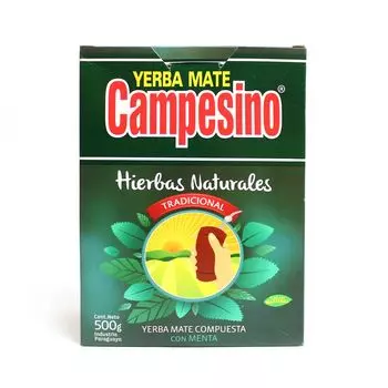 Чай Йерба Мате Campesino Hierbas Naturales Tradicional 500г | Натуральный парагвайский чай мате | Мята и аромат мяты | Листовой чай Йерба мате
