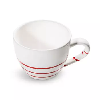 Чайная чашка Pure Flamed Red Maxima 0,4 л / высота: 9 см Gmundner Keramik, бело-красный