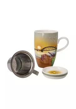 Чайная чашка с крышкой и ситечком. Вид на море Goebel, seaview