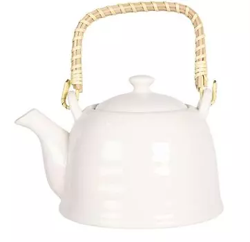 Чайник Clayre & Eef с фильтром 600 мл, белый фарфор, круглый Clayre&Eef
