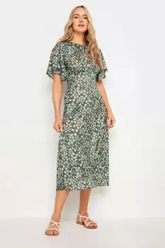 Чайное платье миди с цветочным принтом Long Tall Sally, зеленый