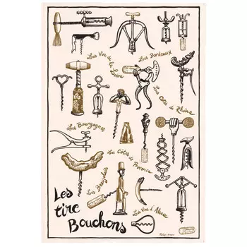 Чайное полотенце из чистого хлопка с принтом - Les Tire Bouchons Winkler, цвет Ecru