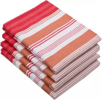 Чайные полотенца набор Zollner, красно-оранжевый