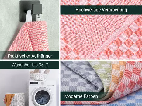 Чайные полотенца набор Zollner, красный