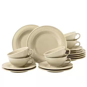 Чайный набор Beat Sand бежевый маленький, 18 шт Seltmann Weiden, бежевый