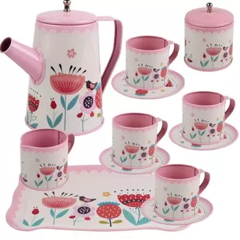 Чайный Сервиз Цветы Поднос Кувшин Тарелки Чашки Кухонный Набор Inna marka