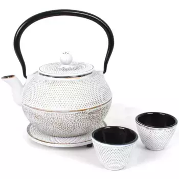 Чайный сервиз ECHTWERK, (набор, 4 предмета), чугун, винтажный дизайн, 1,1 л, со съемным ситечком, цвет creme