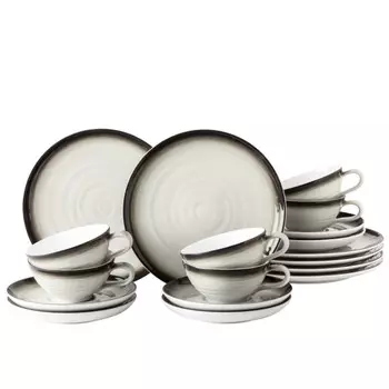 Чайный сервиз Terra Corso маленький, 18 предметов Seltmann Weiden, коричневый/серый