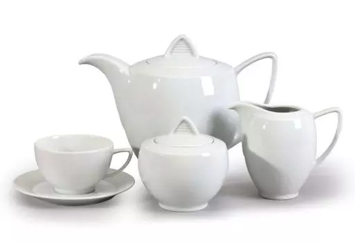 Чайный сервиз Thun 1794, чешский фарфор, Леа, белый, Тун, 15 д