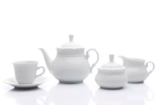 Чайный сервиз Thun 1794, чешский фарфор, Натали, белый, Тун, 15 д