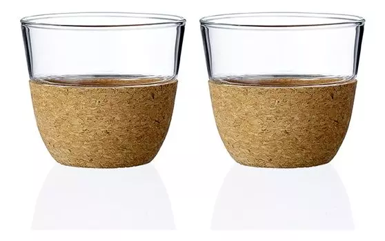 Чайный стакан Viva Скандинавия Cortica набор из 2 шт. стеклянная пробка 0,2 л натуральный VIVA SCANDINAVIA
